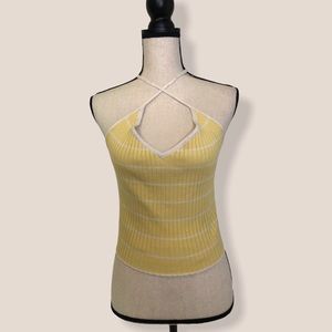 Kendall & Kylie yellow ribbed tank top